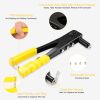 Hand Riveter Pop Rivet Gun 9.5inches Heavy Duty 4 Different Nozzles 1 Wrench Included Riveting Tool