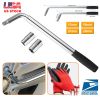 Telescoping Lug Wrench Extendable Tire Wheel Nut Wrench with CR-V Sockets 17mm/19mm/21mm/23mm Free Work Gloves