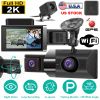 2K Car DVR 3 Channel Dash Cam Camcorder Camera Recorder with 140° Angle GPS WiFi Night Vision G-sensor Loop Recording Parking Monitor