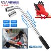 Telescoping Lug Wrench Extendable Tire Wheel Nut Wrench with CR-V Sockets 17mm/19mm/21mm/23mm Free Work Gloves