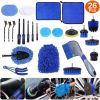 26Pcs Car Detailing Brush Kit Exterior Interior Car Cleaning Set Drill Brush Set Car Buffing Sponge Pads Kit for Cleaning Automobile Interior Exterior