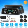 Wireless Solar Car Tire Pressure Monitoring System Auto Tire Pressure Monitor with External Sensors Temperature Alarm for Car SUV Sedan RV