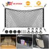 Trunk Cargo Net Stretchable Universal Elastic Truck Net Rear Seat Trunk Storage Organizer Net with Fasteners and Hardware Flexible Nylon Car Storage M