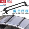 2PCS Universal 110cm/43-inch Car Roof Rack Cross Bar w/ Anti-Theft Lock Adjustable Window Frame for bike kayak cargo luggage