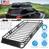 63x39x6.3in Universal Roof Rack Cargo Carrier Car Top Luggage Holder Basket with Hook Strap Elastic Net
