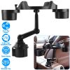 Car Cup Holder Expander 360° Rotating Car Tray Bottle Holder Adapter Multifunctional Water Cup Mount Stand with Phone Slot