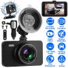 1080P Dual Dash Cam 3in Screen Vehicle Driving Recorder with Front Rear Camera G-Sensor Motion Detection Parking Monitor Night Vision Loop Recording 3
