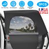 2Pcs Car Rear Window Shades Stretchy Car Side Window Screen Mesh Window Cover for Car Heat Shading UV Privacy Protection