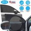 2Pcs Car Front Window Shades Stretchy Car Side Window Screen Mesh Window Cover for Car Heat Shading UV Privacy Protection
