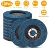 10Pcs Flap Wheel Discs 80 Grit 4 1/2”x7/8” Flap Sanding Disc Grinding Wheel Abrasive Polishing Tool for Angle Grinder
