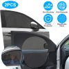 2Pcs Car Front Window Shades Stretchy Car Side Window Screen Mesh Window Cover for Car Heat Shading UV Privacy Protection