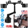 Car Cup Holder Expander 360° Rotating Car Tray Bottle Holder Adapter Multifunctional Water Cup Mount Stand with Phone Slot