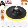 5Pcs 6" Buffing Polishing Pads Car Plush Buffing Waxing Wheels Mop Set with M14 Drill Screw for Car Polisher Drill Adapter