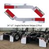 Angled Aluminum Reflector Strips Panel for Semi Trailer Truck Warning Sticker Mud Flap Hanger Conspicuous Reflector Plate (2 PCS--24"x3")