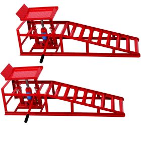 Auto Car Truck Service Ramps Lifts, Garage Car Lift Hydraulic Ramps Black 5 Ton,Automotive Hydraulic Lift Repair Frame Lift(2 Pack) red