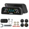 Wireless Solar Car Tire Pressure Monitoring System Auto Tire Pressure Monitor with External Sensors Temperature Alarm for Car SUV Sedan RV
