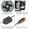 12V Car Fan Oscillating Clip On Cooling Fan with 2 Speeds 120 Degree Rotation Personal Electric Fan for Car Truck Vans