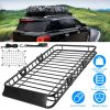 63x39x6.3in Universal Roof Rack Cargo Carrier Car Top Luggage Holder Basket with Hook Strap Elastic Net