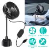 Car Cooling Fan Portable Car Cup Holder Fan Adjustable Gooseneck Fan with 3 Speeds for Car Van Truck SUV RV